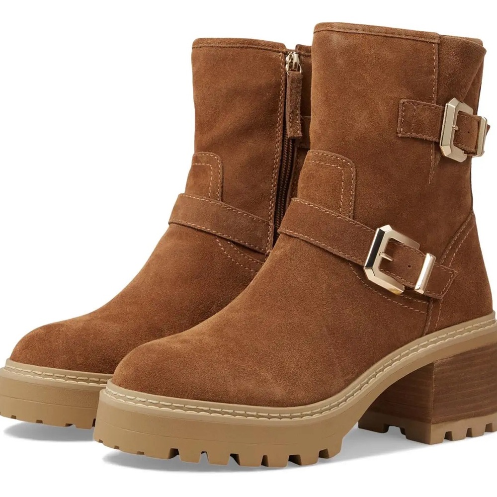 Aldo Brown Ankle Boots with Buckle Detail